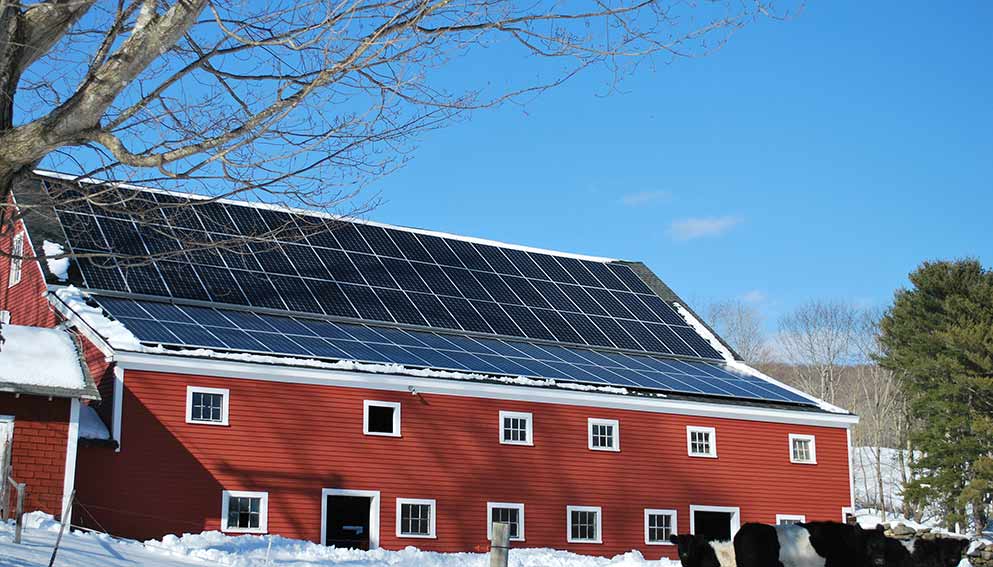 1790's barn with 2017 solar panels